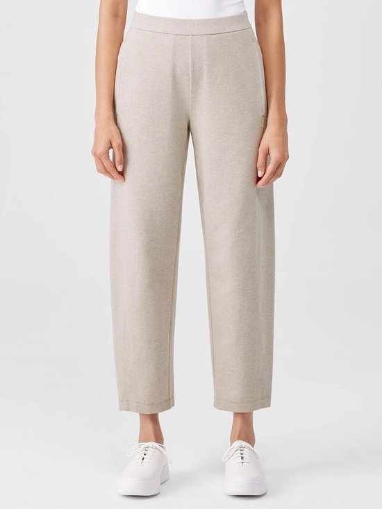 Eileen Fisher Pants - Eileen Fisher Organic Cotton Melange Crepe Lantern Pant XL Tan Minimal Lagenlook